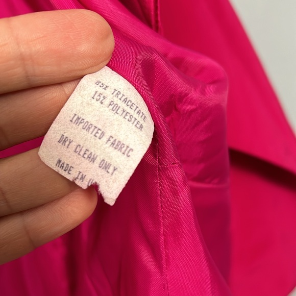 Vintage Banu Paris Fuchsia Double Breasted Satin Blazer size 12 - Picture 10 of 12